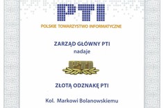 Złota Odznaka dla dr. inż. Marka Bolanowskiego
