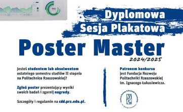 Plakat promujący konkurs &#34;Poster Master 2024/2025&#34;