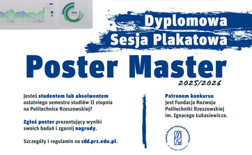 Plakat promujący konkurs "Poster Master 2025/2026"