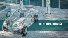 Baner promujący kierunek elektromobilność.