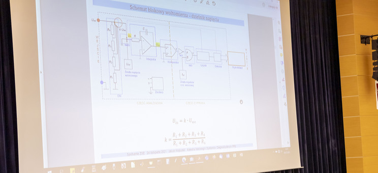 Schemat blokowy woltomierza - slajd z prezentacji