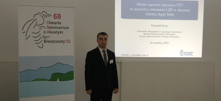 mgr inż. Romuald Kuras podczas prezentacji referatu