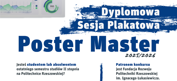 Plakat promujący konkurs "Poster Master 2025/2026"