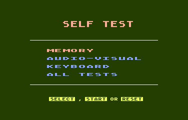 Ekran tytułowy Self Test na Atari 8-bit