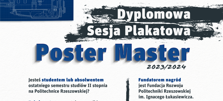 Plakat promujący konkurs "Poster Master 2023/2024"