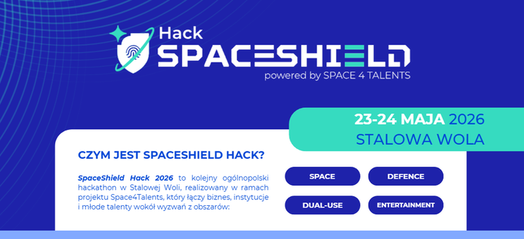 Spaceshield Hack 2026 - plakat promujący wydarzenie