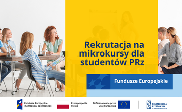 Rekrutacja uzupełniająca na mikrokursy dla studentów PRz - grafika promująca rekrutację