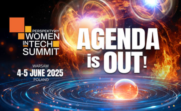 Grafika promująca wydarzenie - Perspektywy Woman in Tech Summit, Warsaw 4-5 June 2025 Poland, Agenda is Out!